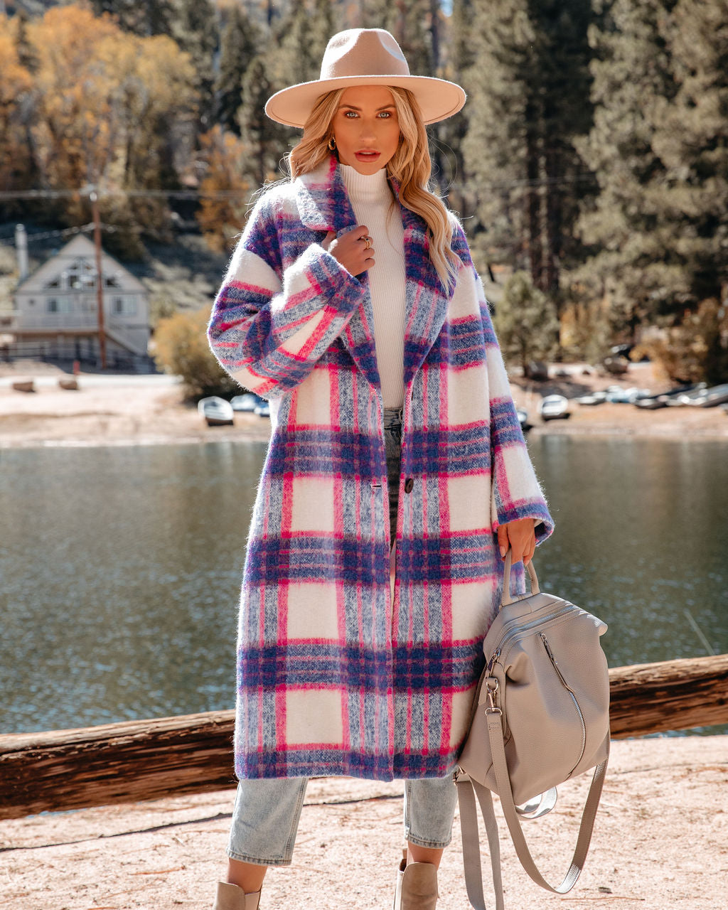 Jolie Pocketed Plaid Coat