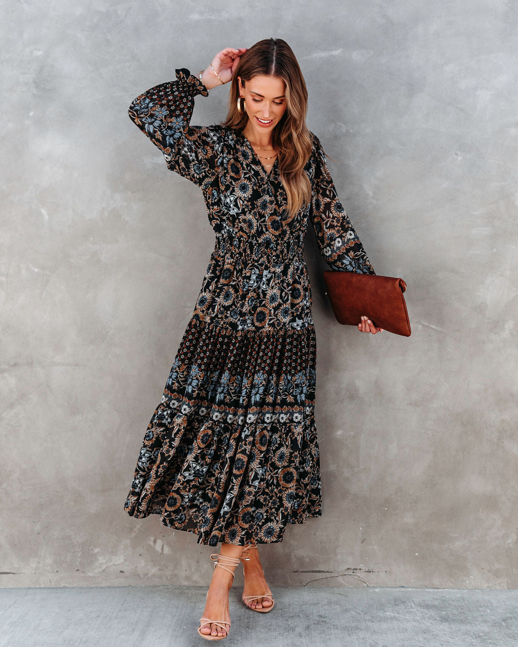 Gracie Printed Chiffon Midi Dress