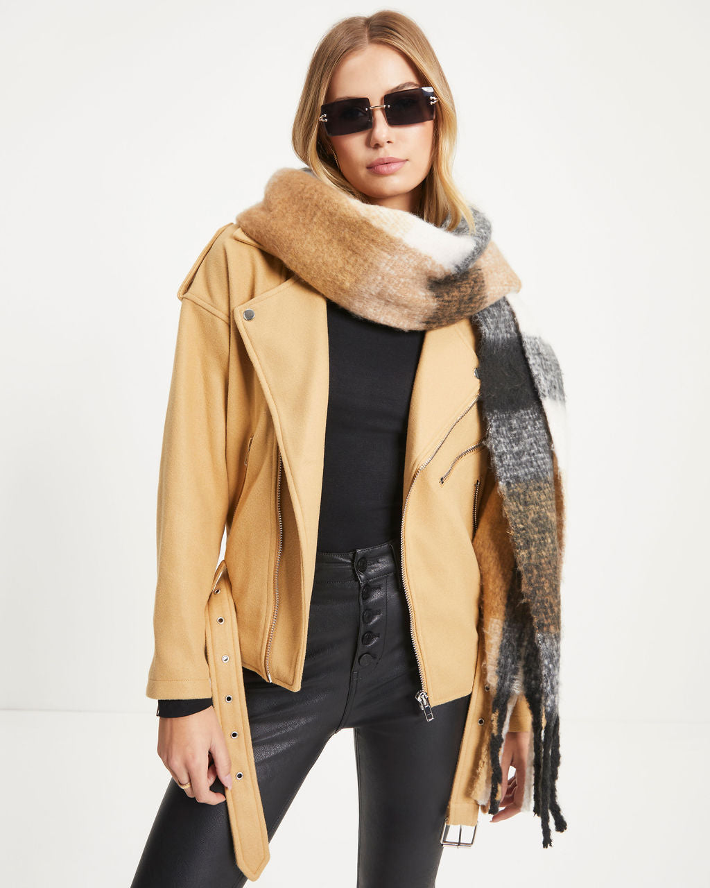 City Vacay Plaid Scarf