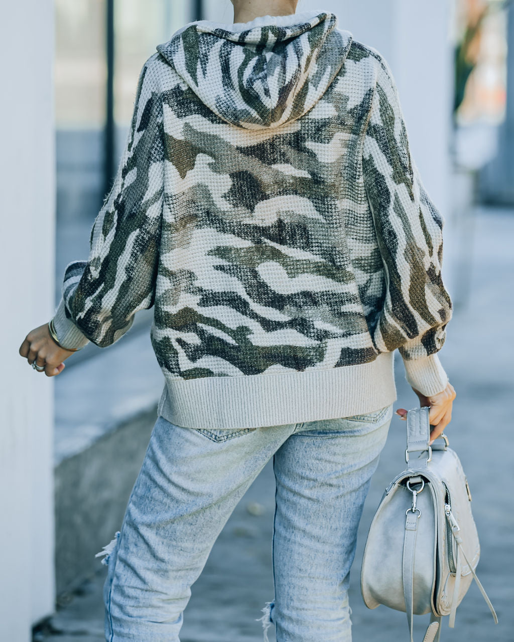 Brent Hooded Thermal Camo Sweater - SALE