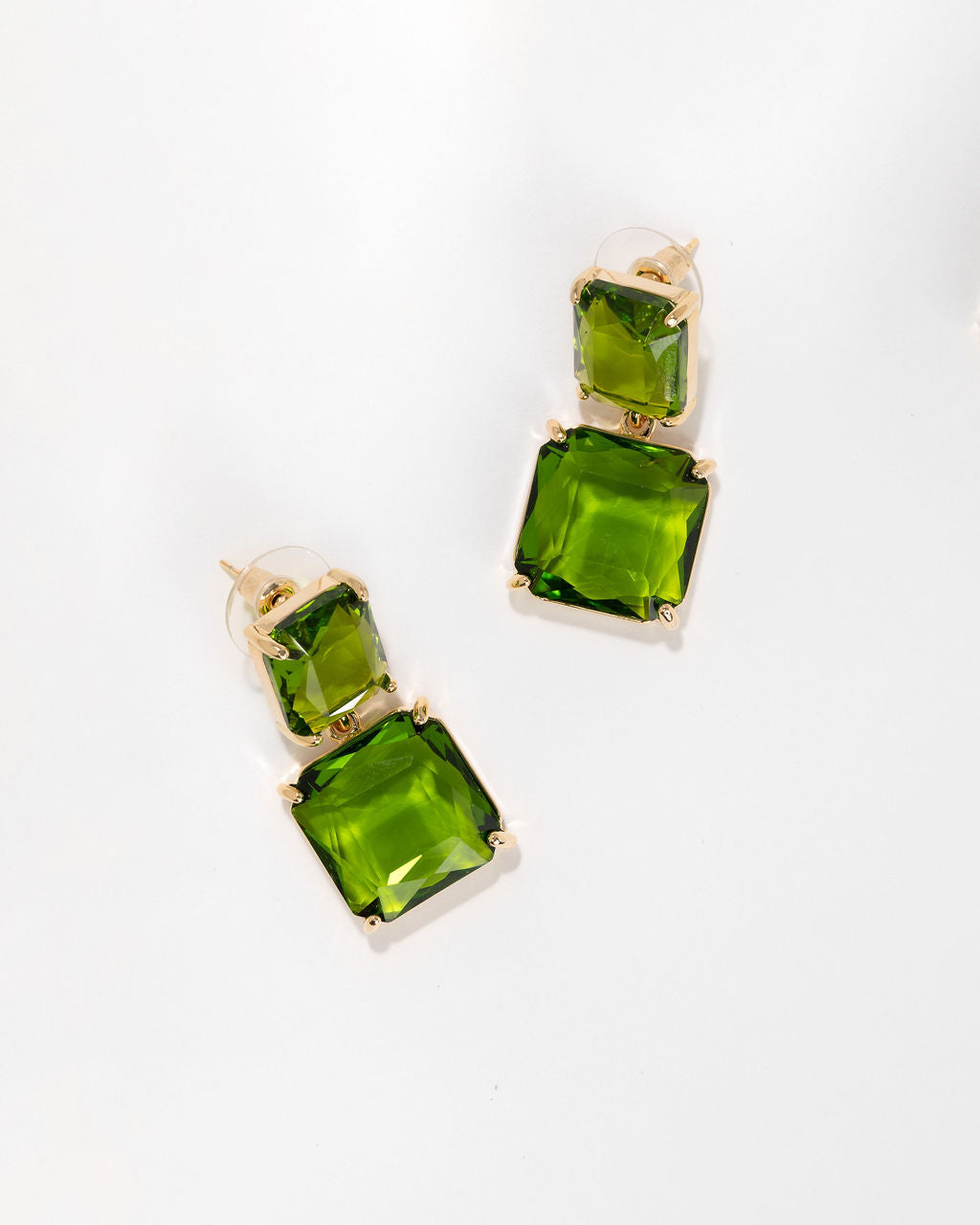 Glam Lifestyle Gem Drop Earrings - Green