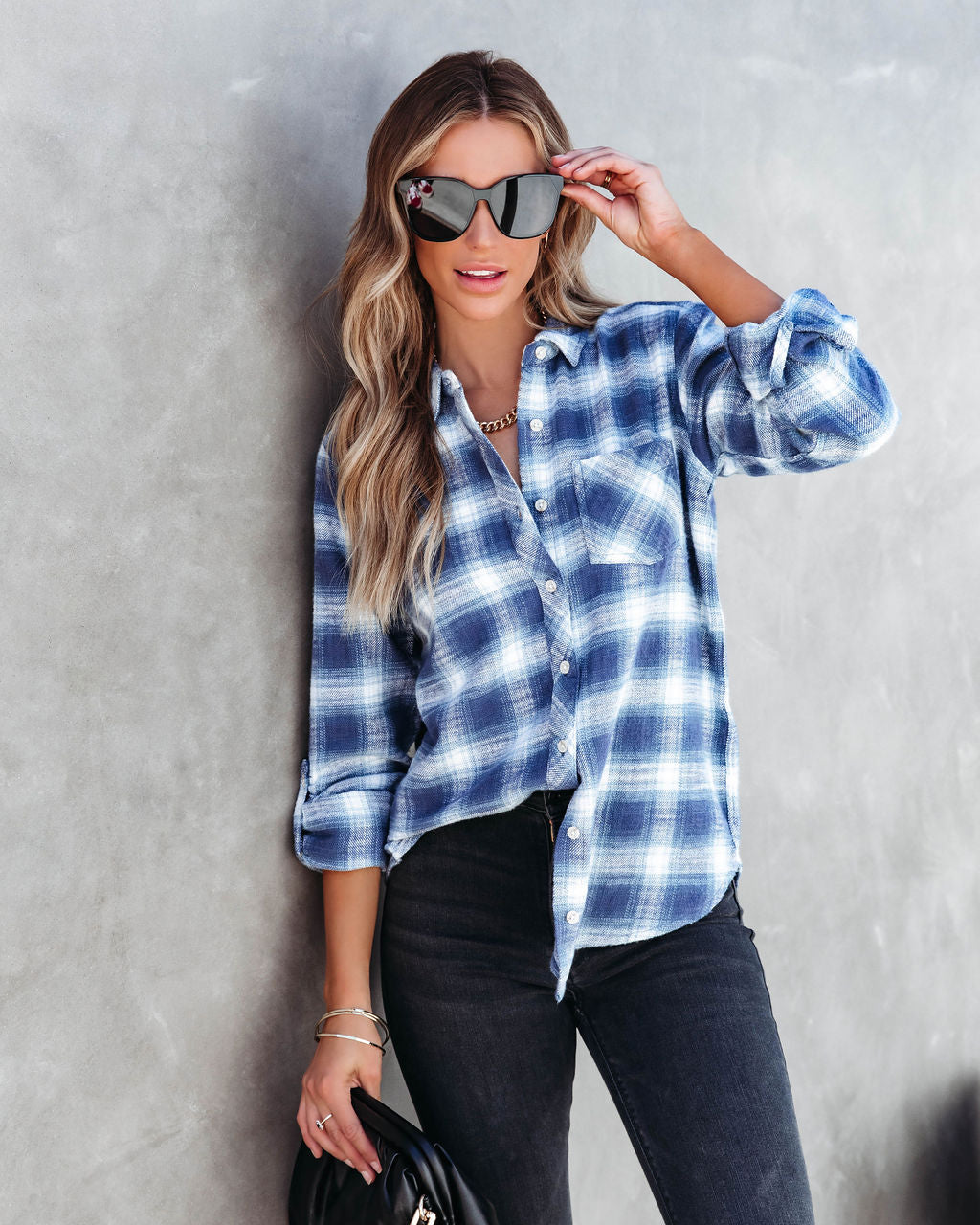 Talk Plaid To Me Button Down Top