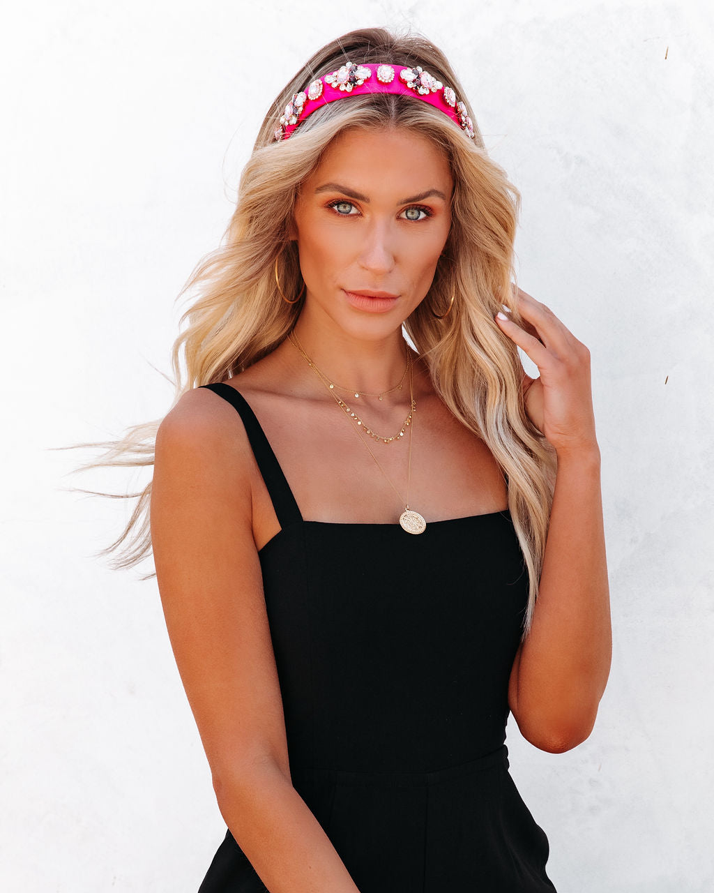 Chloe Crystal Headband - Pink - FINAL SALE