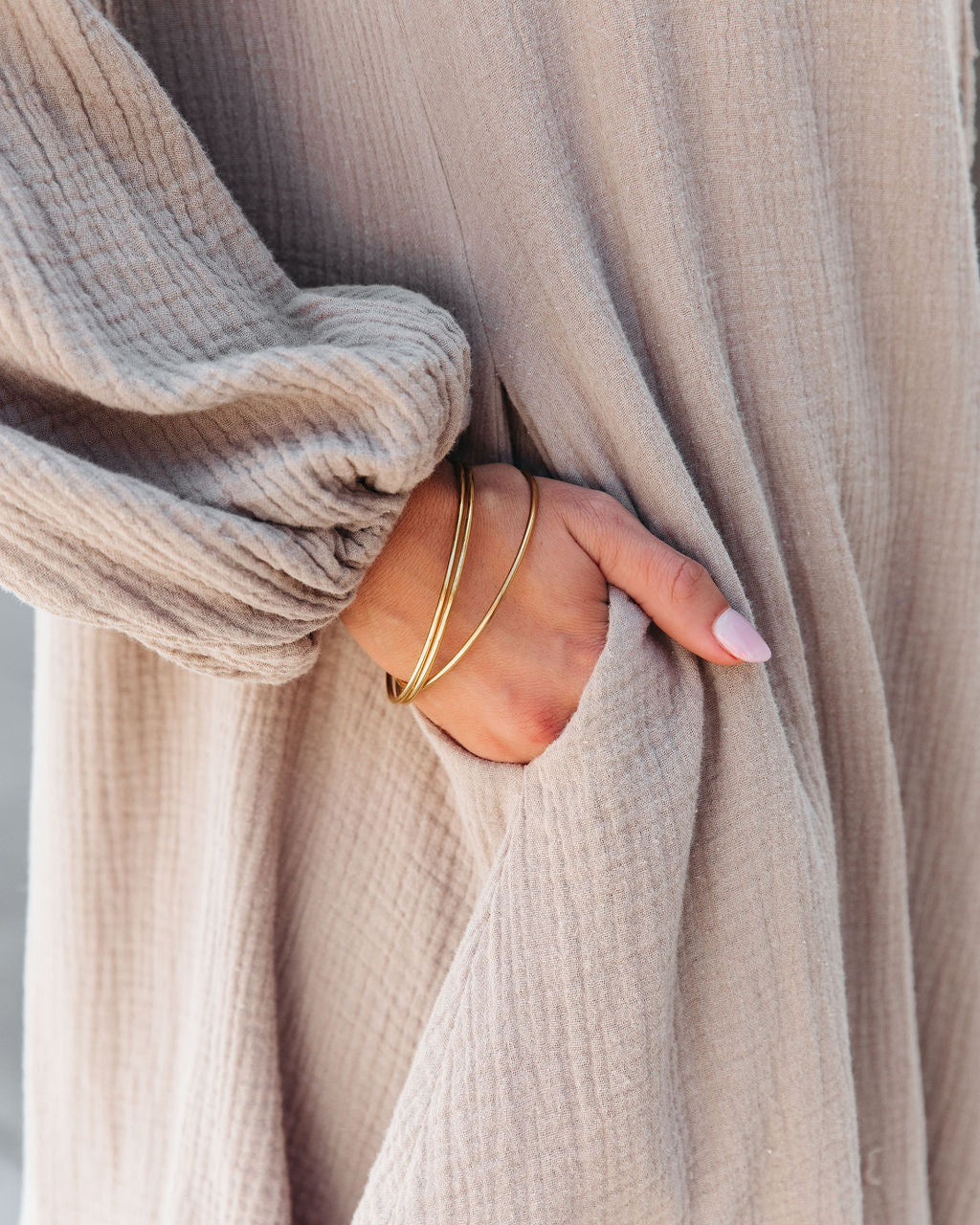 Blakeley Cotton Pocketed Button Down Shirt Dress - Khaki