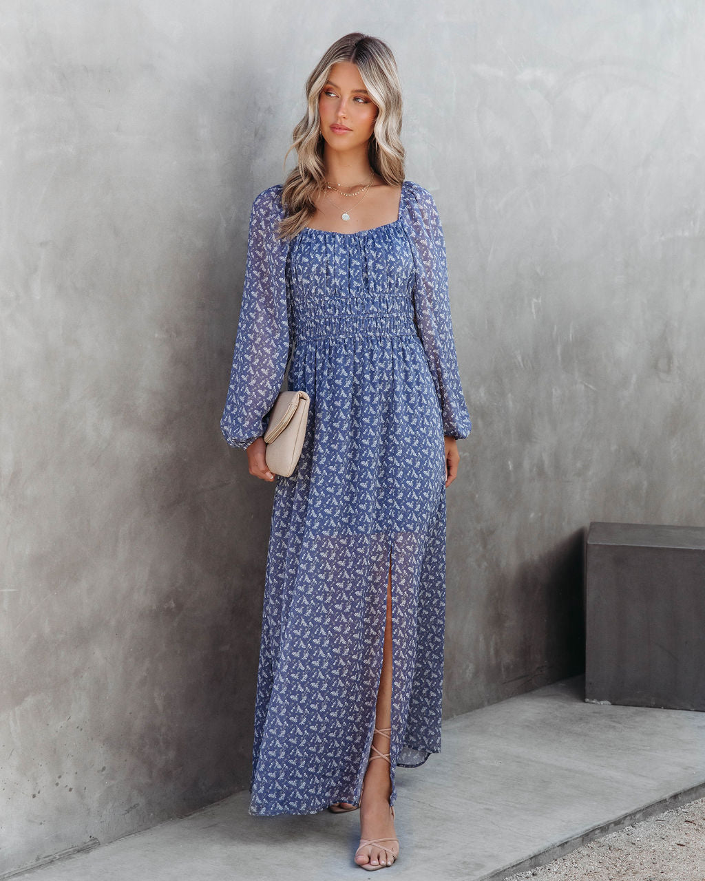 Girls Napa Day Printed Slit Maxi Dress