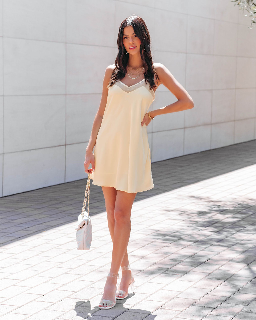 Lucy Dawn Slip Mini Dress - Yellow - FINAL SALE