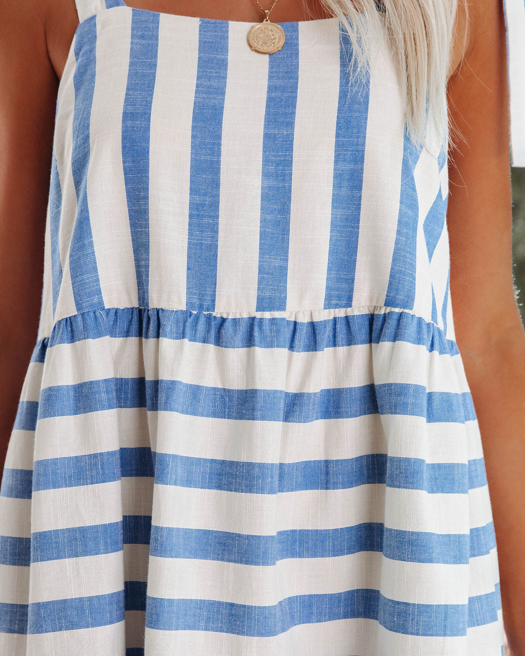 Nantucket Linen Blend Striped Tie Mini Dress - FINAL SALE