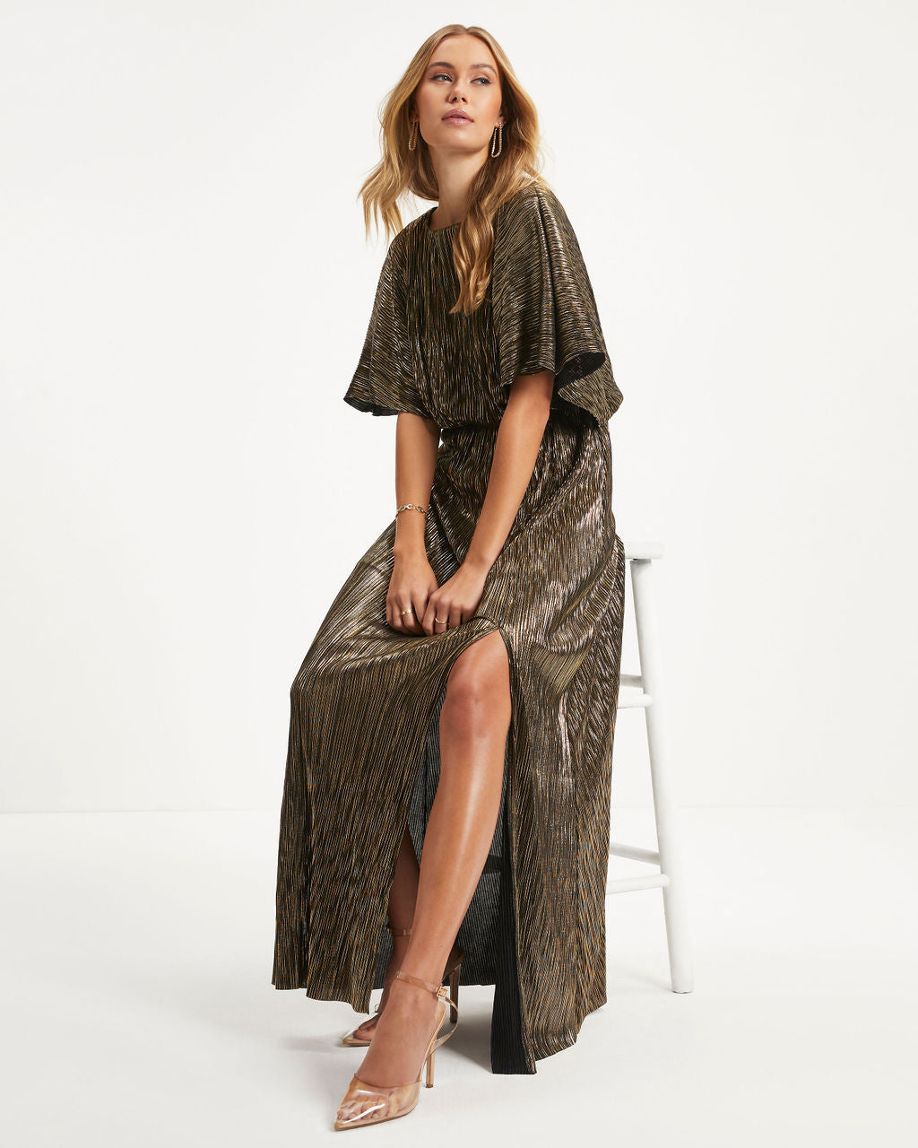 Studio 54 Metallic Maxi Dress - Gold