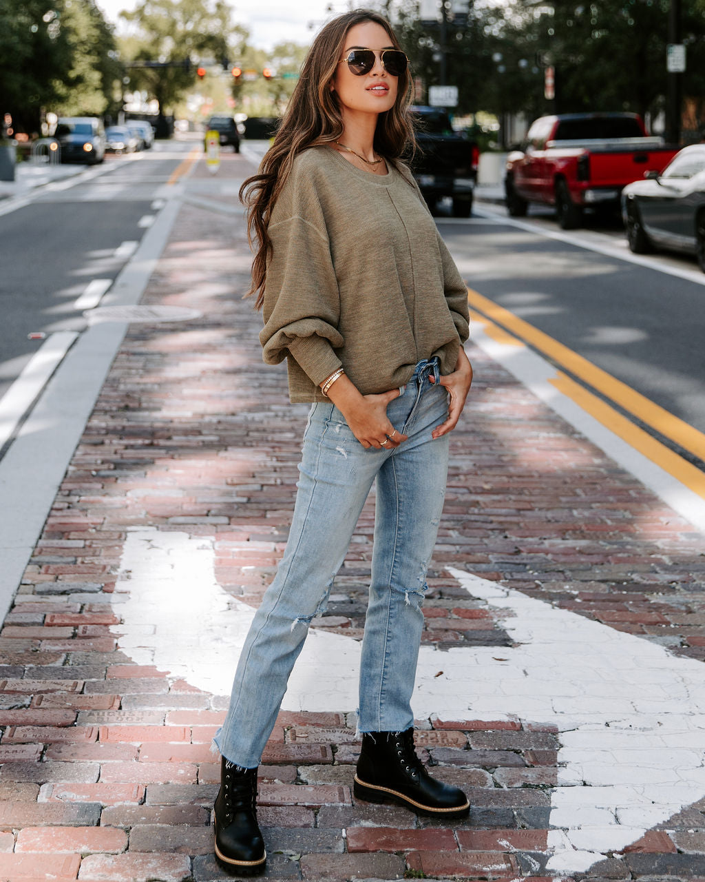 Marcela Knit Pullover Sweater - Olive