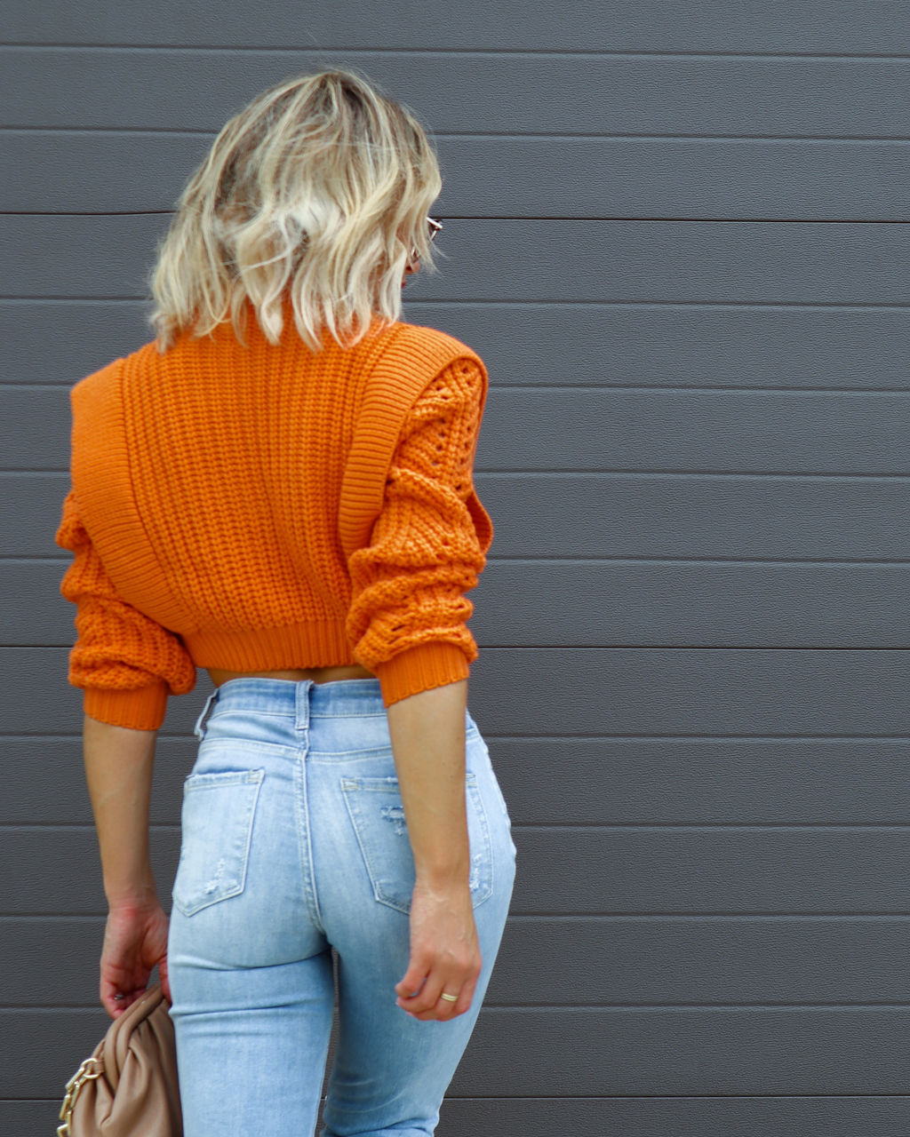 Super Cute Knit Cropped Cardigan - Orange