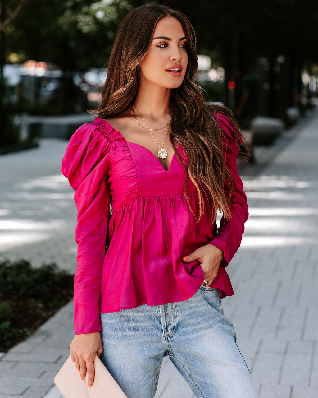 Your Royal Flyness Sweetheart Puff Sleeve Top - Berry - FINAL SALE