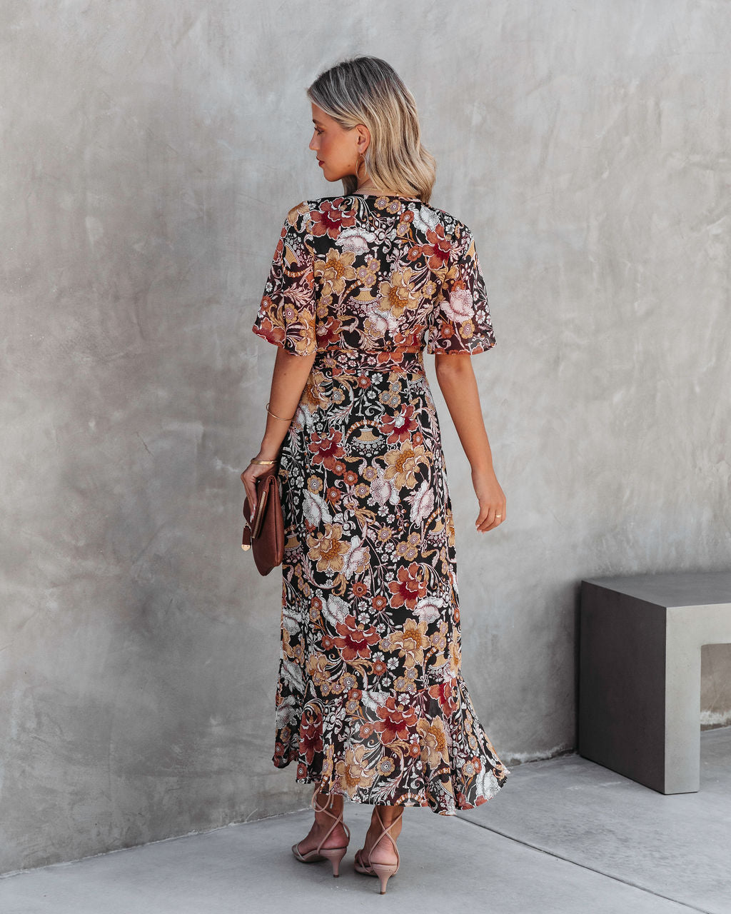 Ivanna Printed Wrap Midi Dress