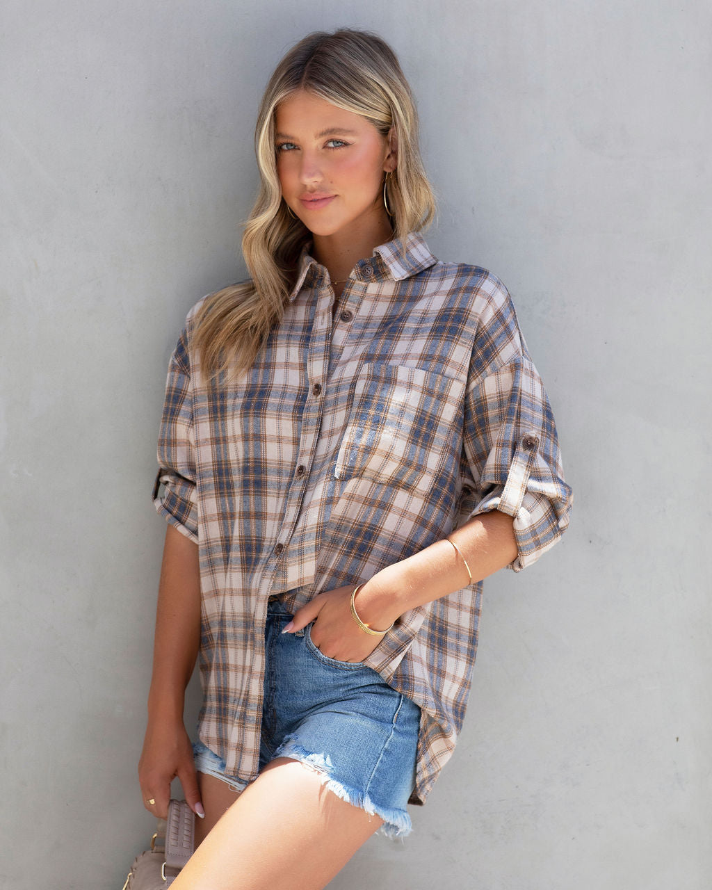 Friday Night Lights Plaid Button Down Top