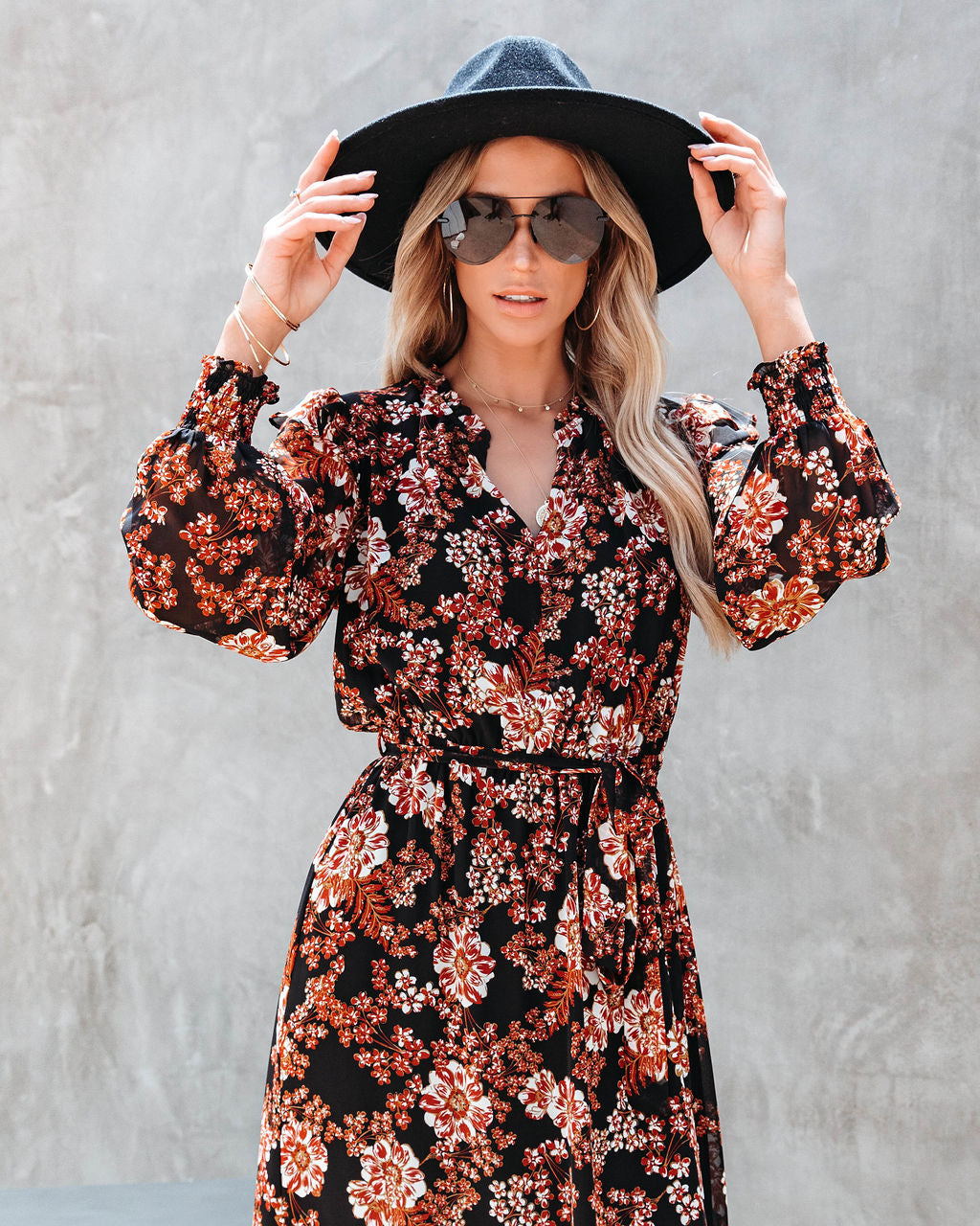 Saffron Floral Midi Dress