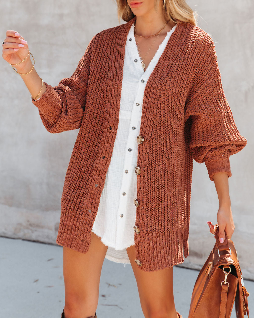 Stay Cozy Knit Cardigan - Camel