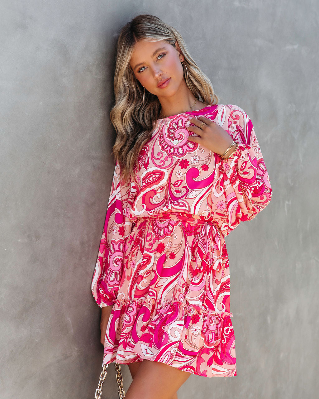 Mod Squad Printed Chiffon Mini Dress - SALE