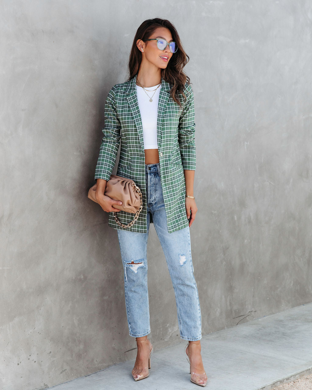 A La Mode Plaid Blazer