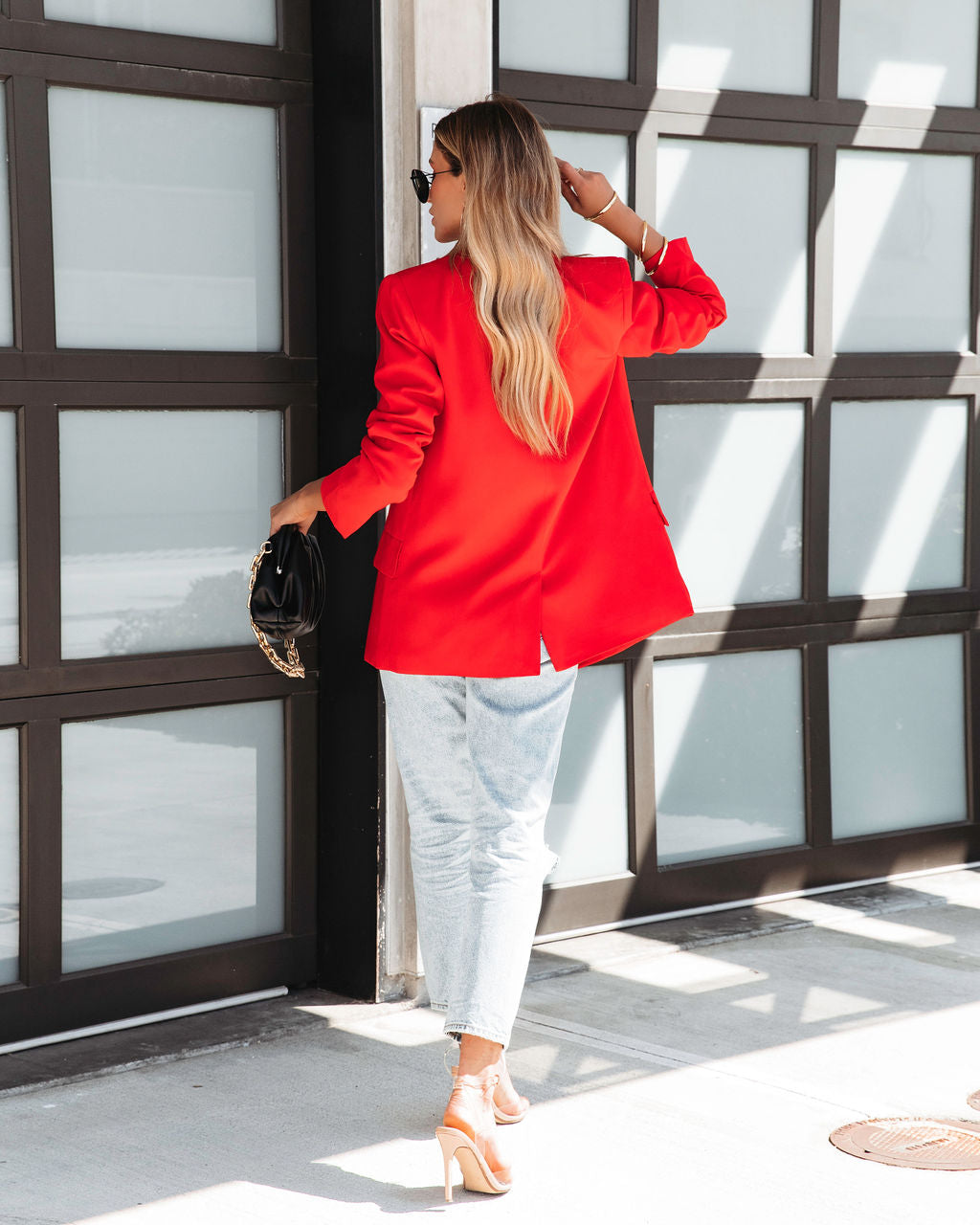 Whinn Pocketed Blazer - Red - SALE