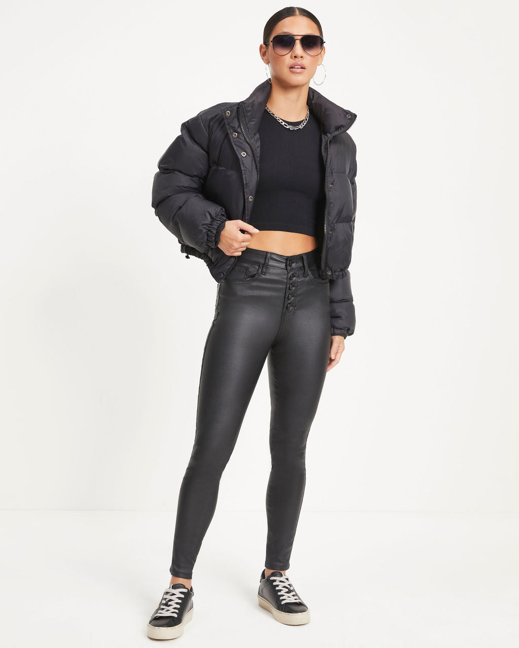 Alpine Explorer Pocketed Puff Jacket - Black