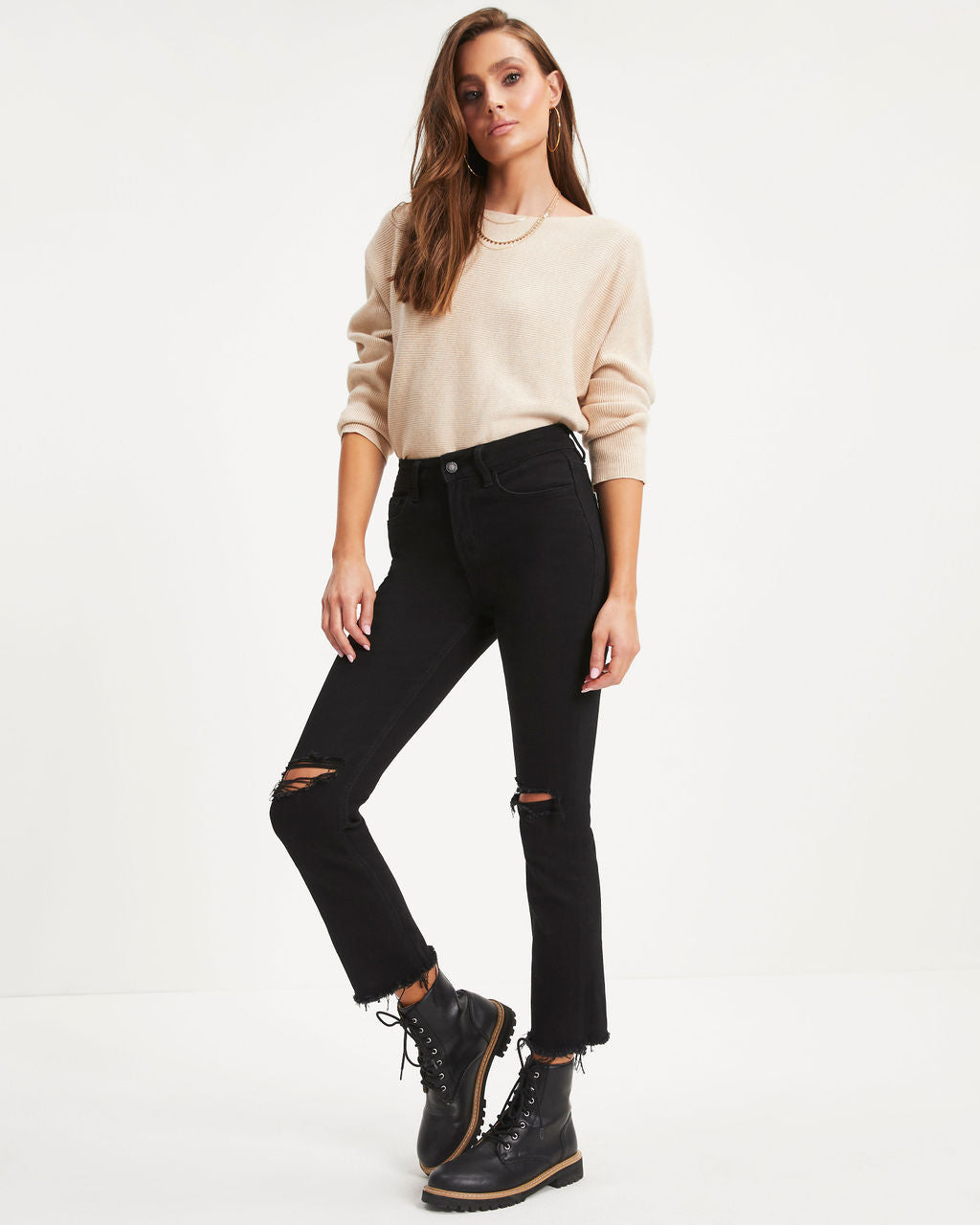 Kerry Ribbed Pullover Sweater - Oatmeal