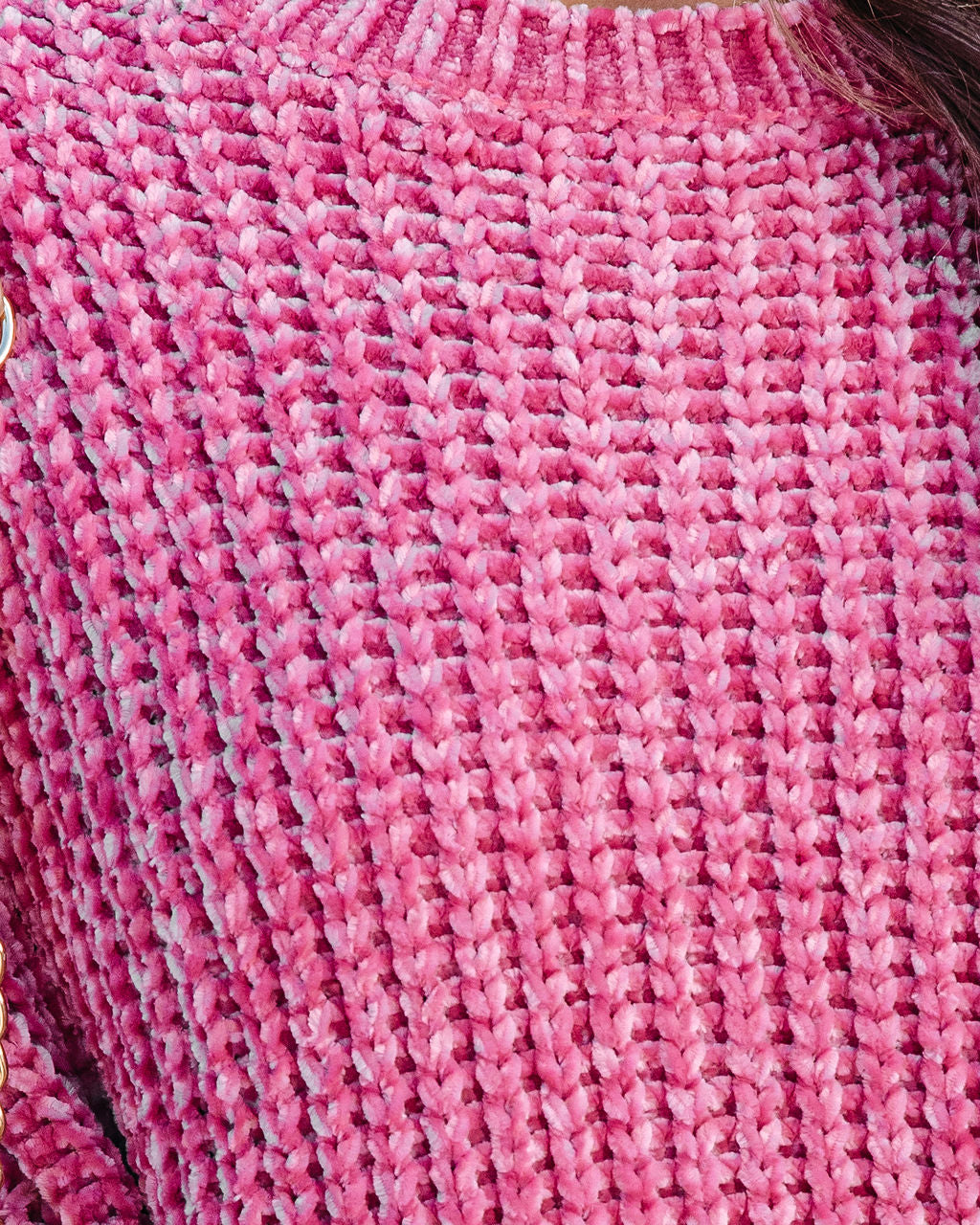 Waves Of Desire Chenille Sweater - Raspberry
