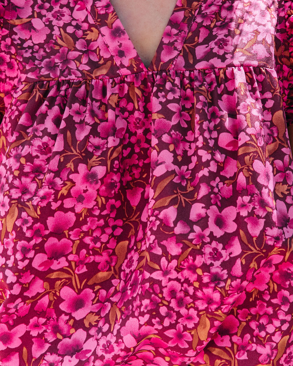 Poppy Fields Ruffle Sleeve Top - Pink - SALE