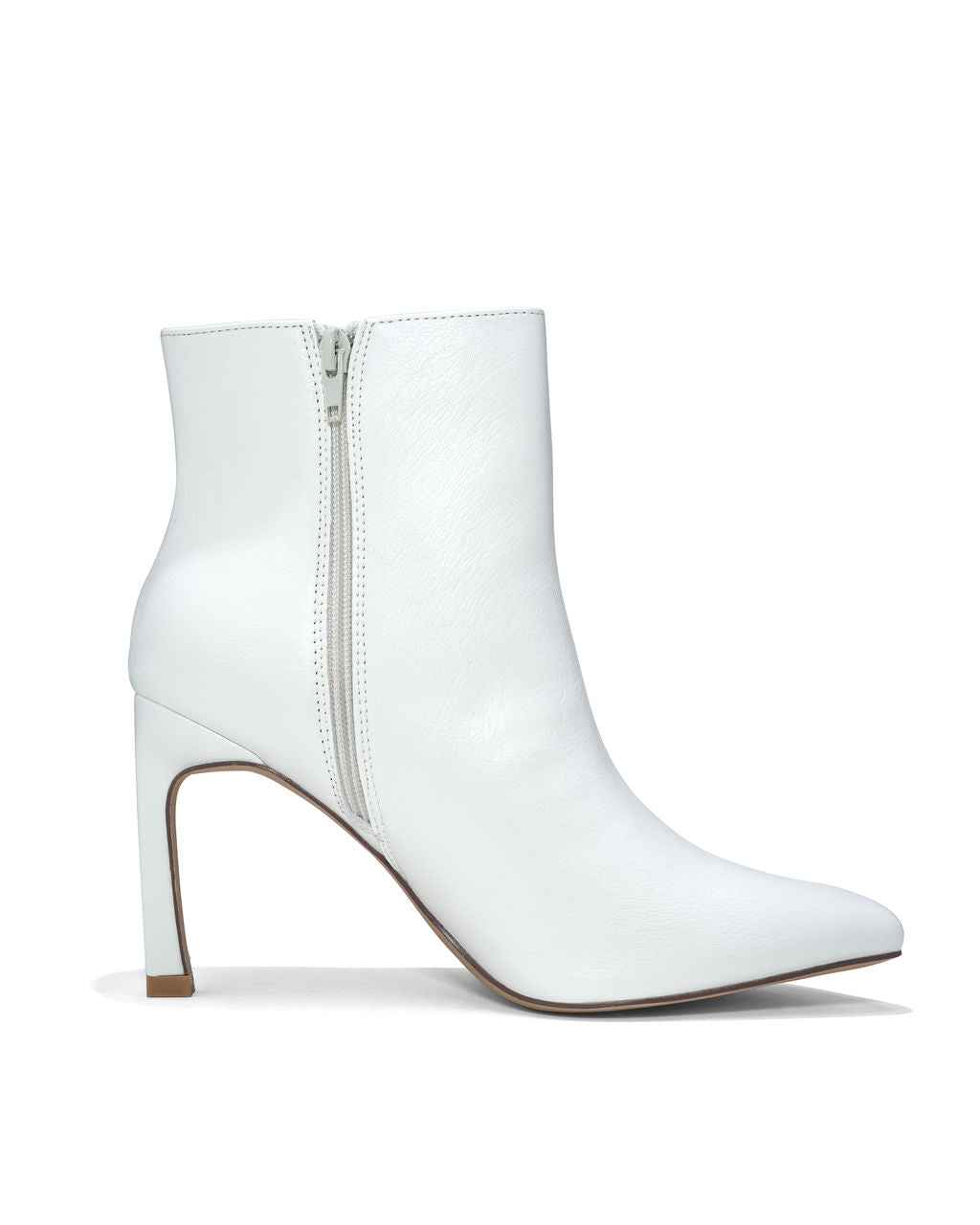 Jae Faux Leather Heeled Bootie - White