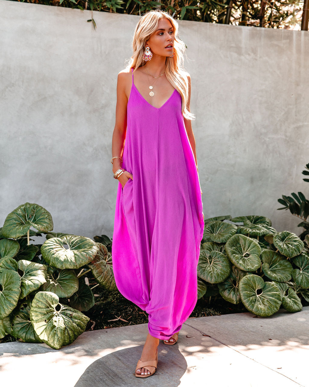 Olivian Pocketed Maxi Dress - Magenta