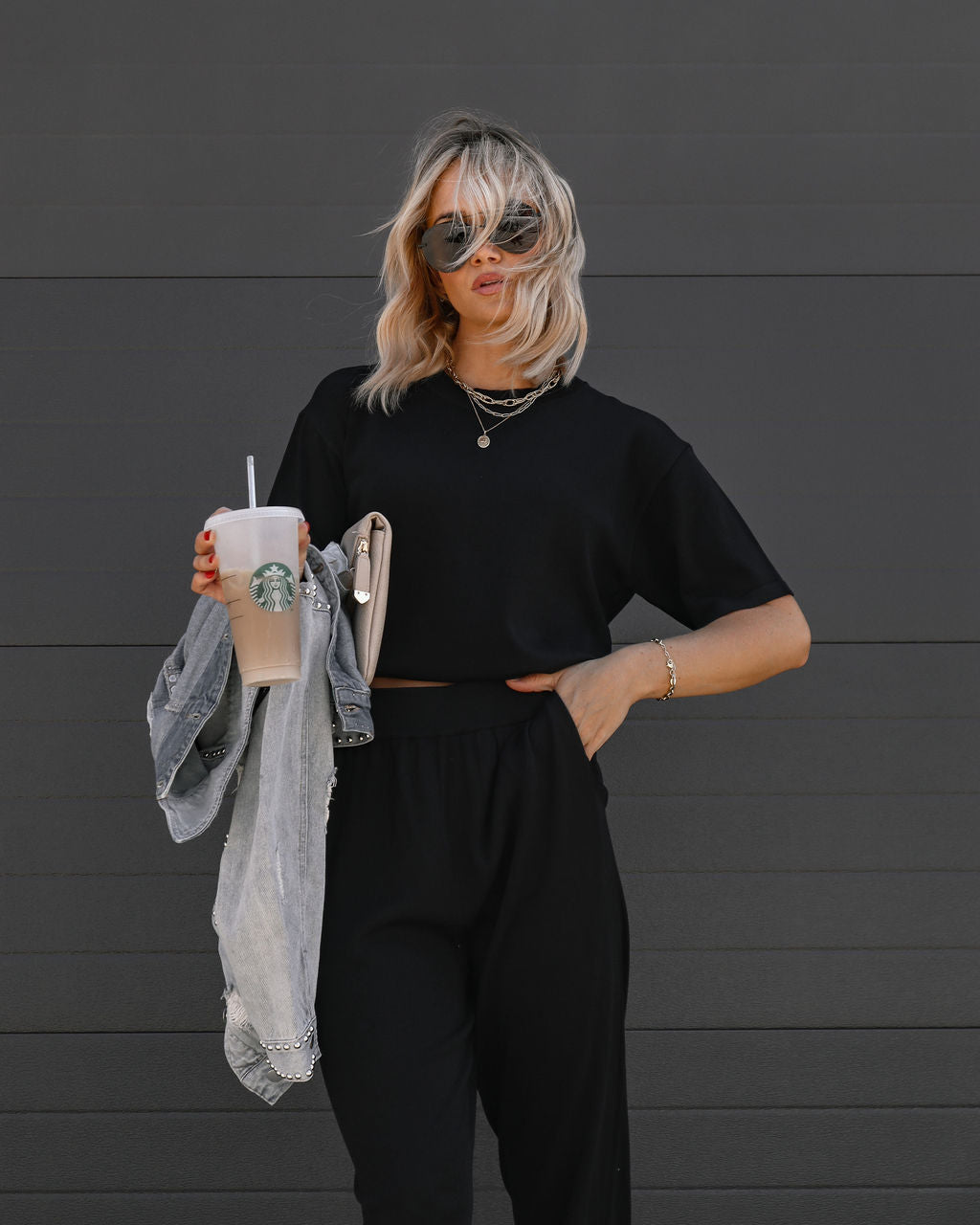 Tristan Knit Short Sleeve Top - Black