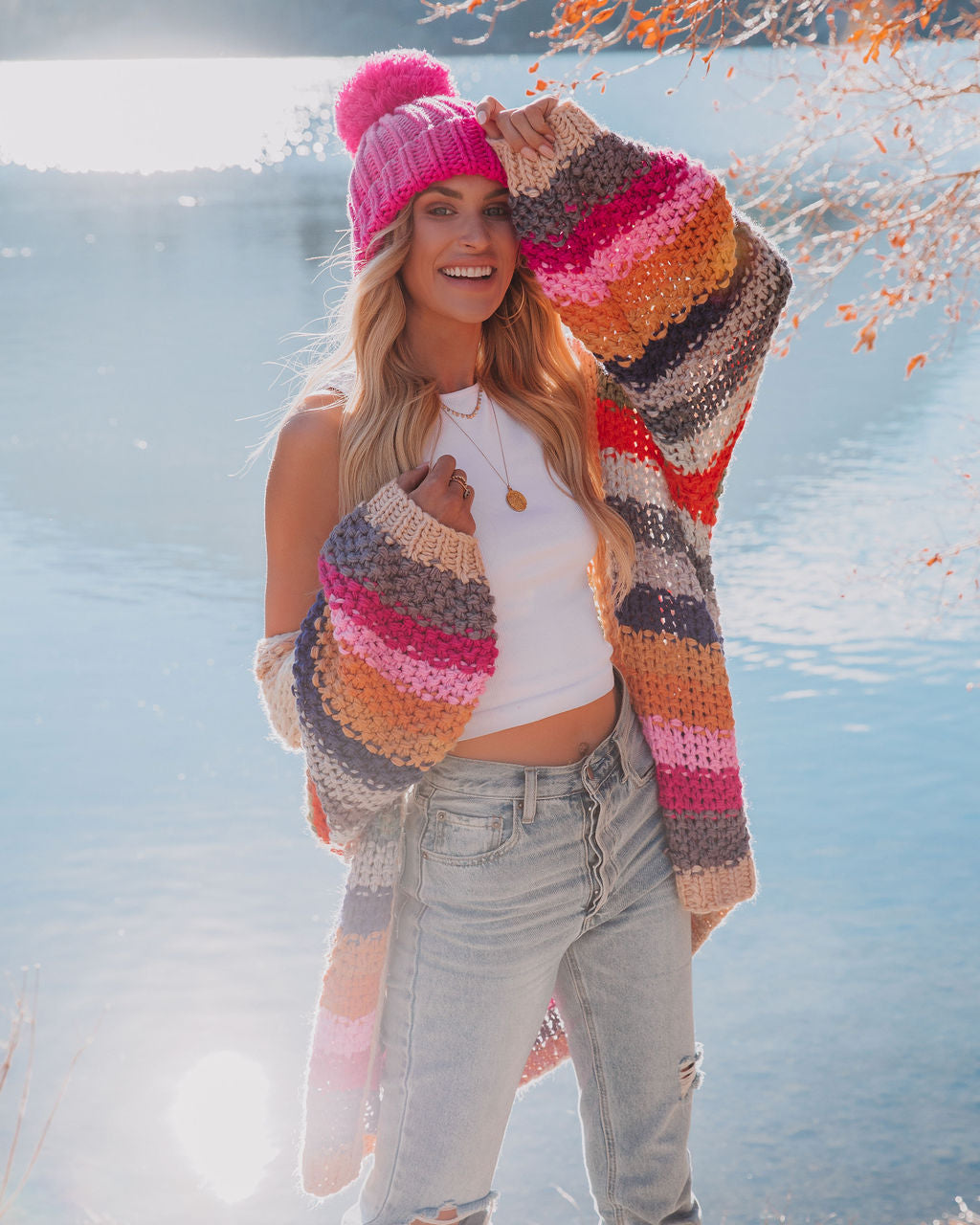 Oh Happy Day Pocketed Knit Cardigan