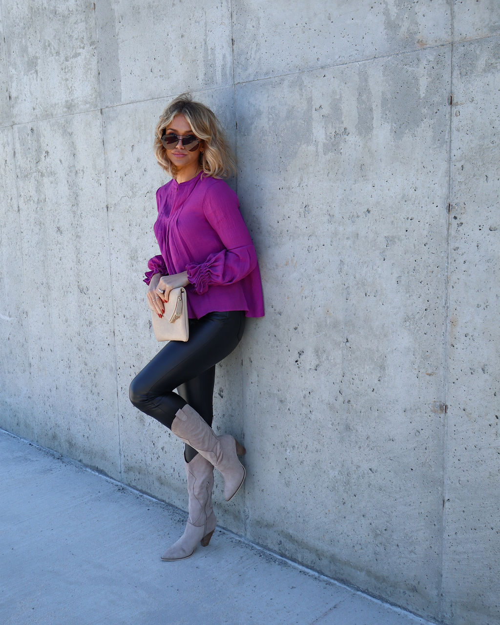 Golden Age Ruffle Peasant Top - Magenta