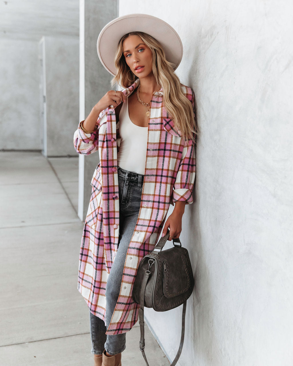 Catarina Plaid Pocketed Jacket
