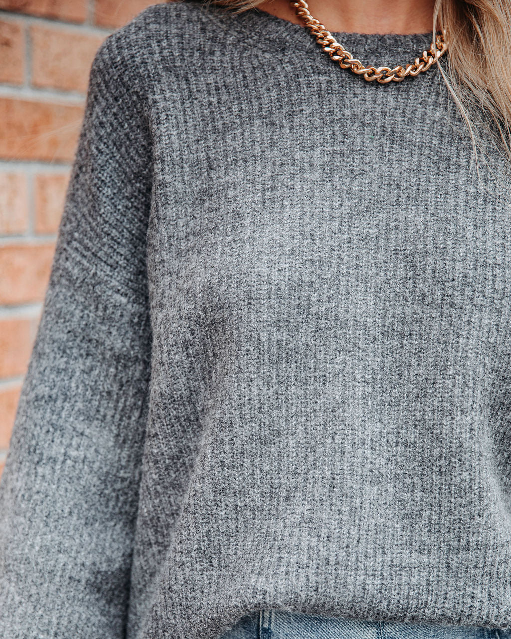 Sunday Morning Feeling Knit Sweater - Charcoal - SALE