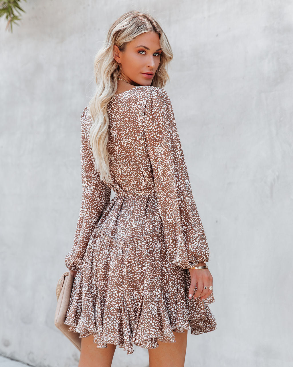 Pollen Floral Ruffle Tie Dress