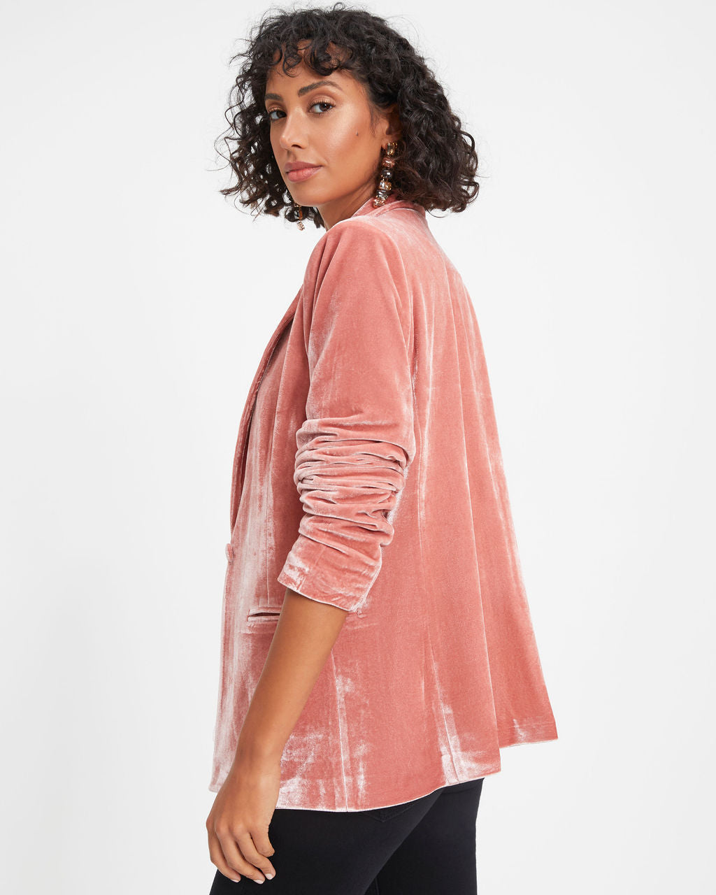 Katherina Velvet Blazer - Rose