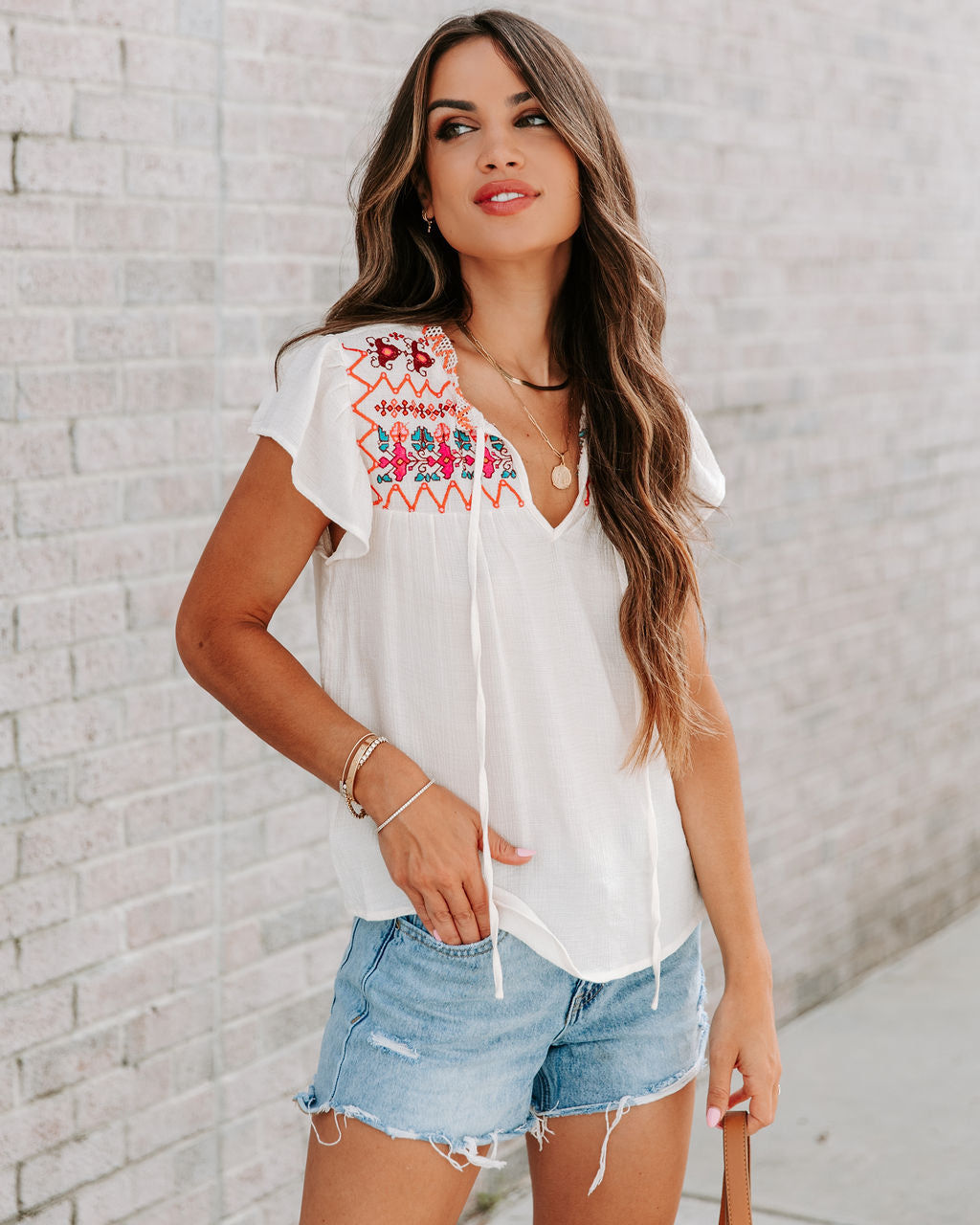 Buenaventura Embroidered Babydoll Top - FINAL SALE