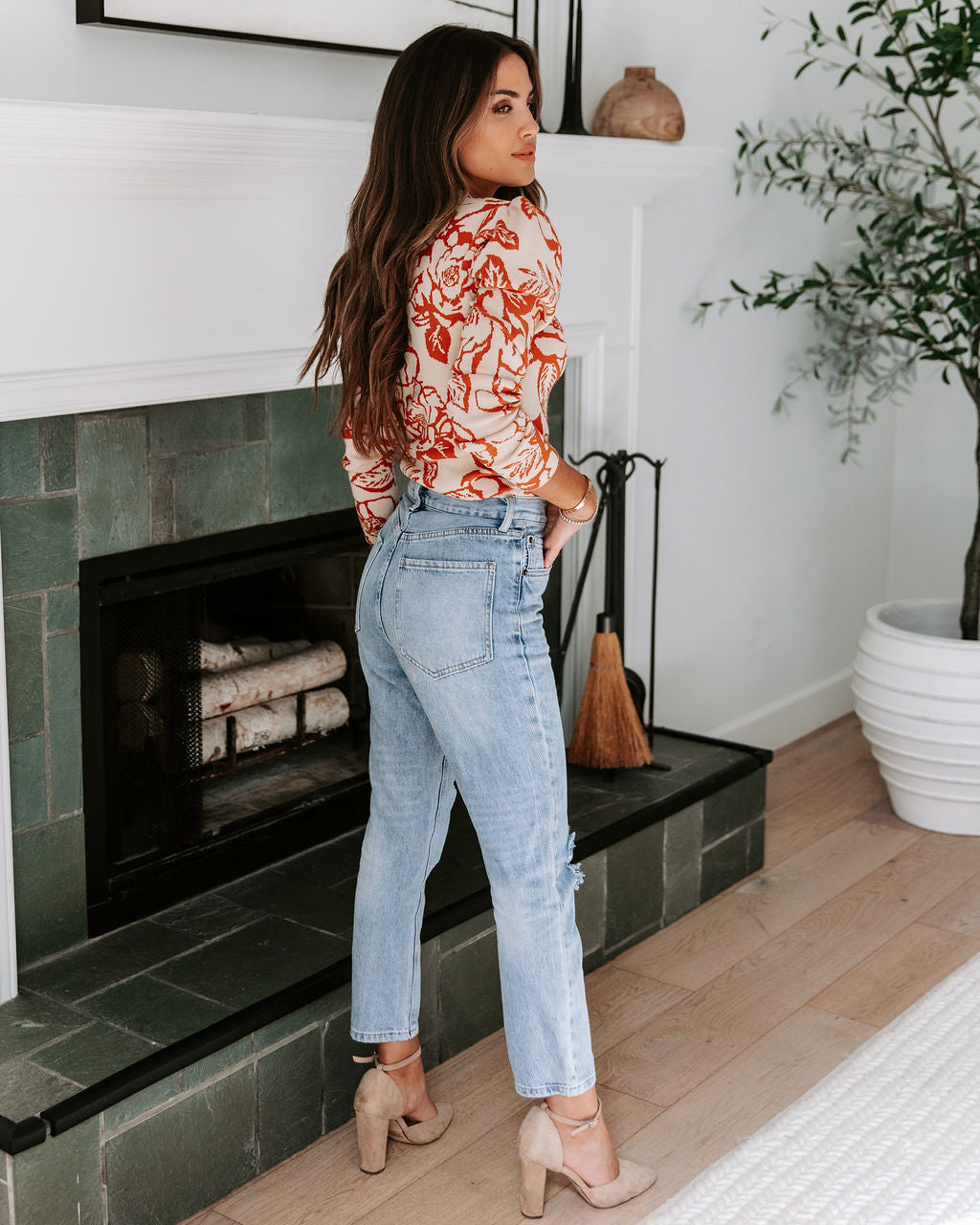 Leandra Floral Knit Long Sleeve Top