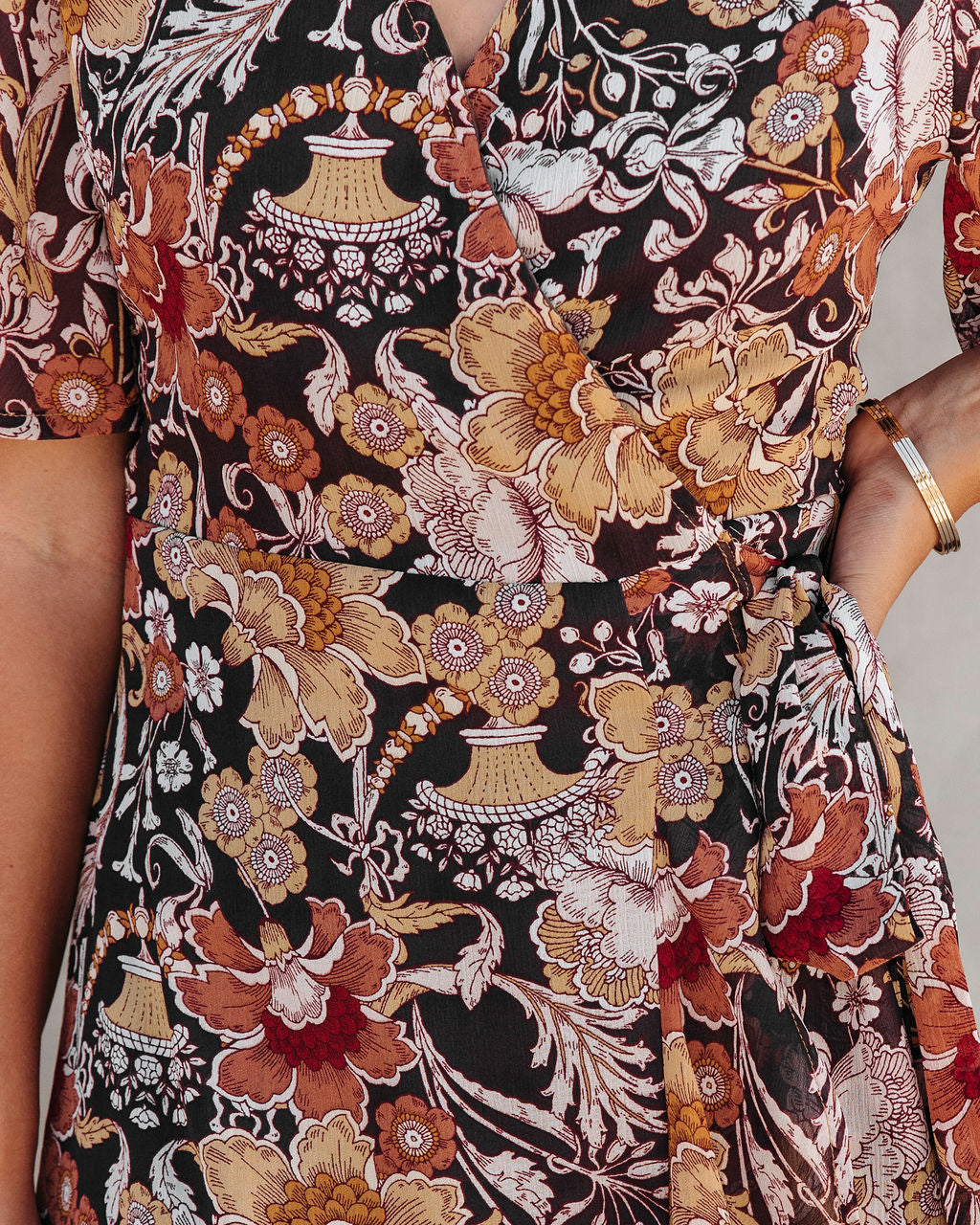 Ivanna Printed Wrap Midi Dress
