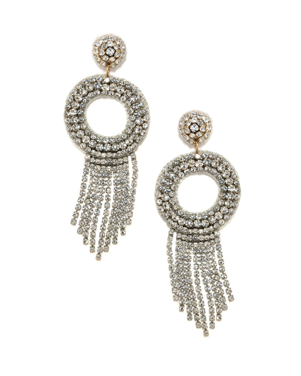 Cassidy Fringe Drop Earrings - Silver