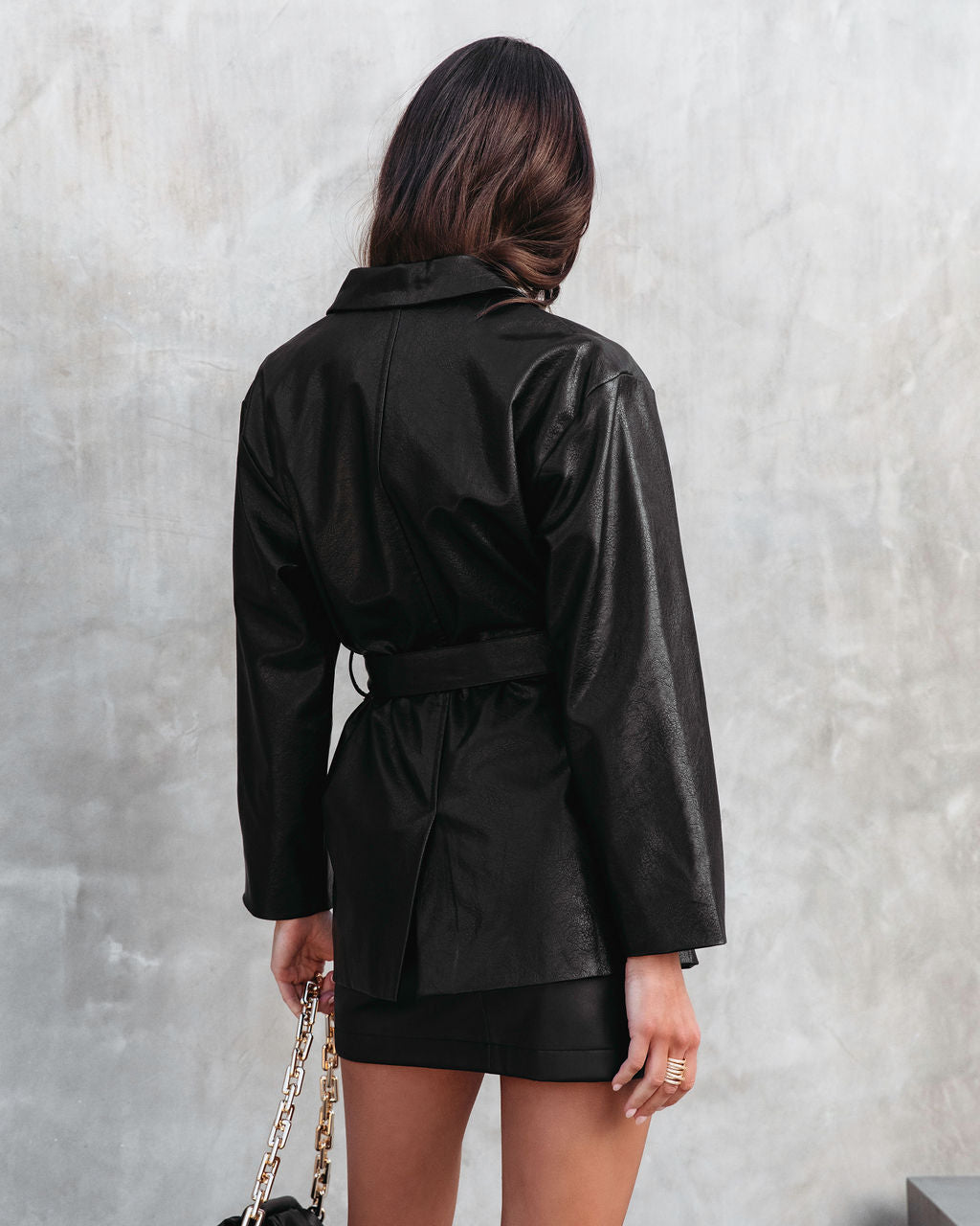 Express Yourself Utility Faux Leather Jacket - Black