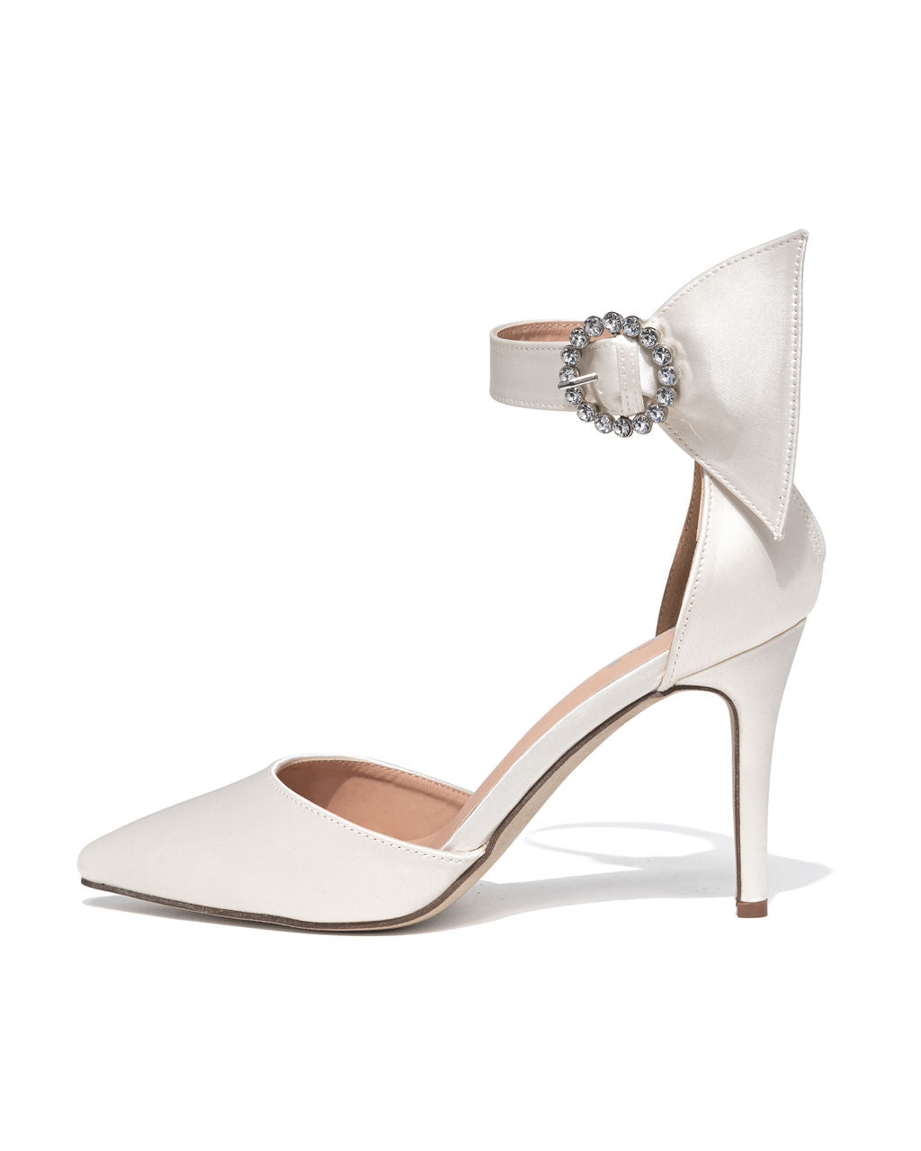 Belle Of The Ball Satin Embellished Pointed Heel - Ivory - SALE
