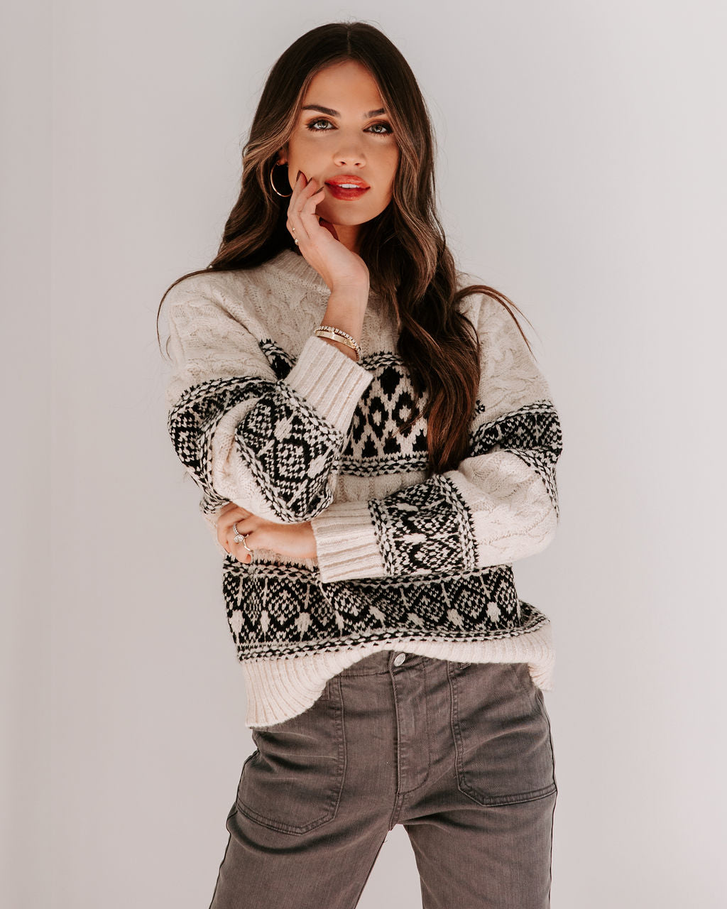 Sierra Nevada Cable Knit Pullover Sweater