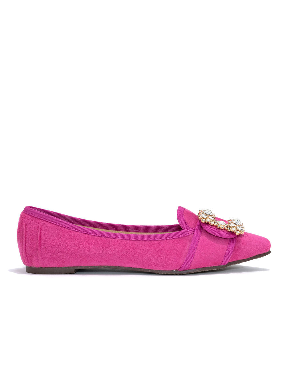 Vanderpump Embellished Faux Suede Flats - Pink