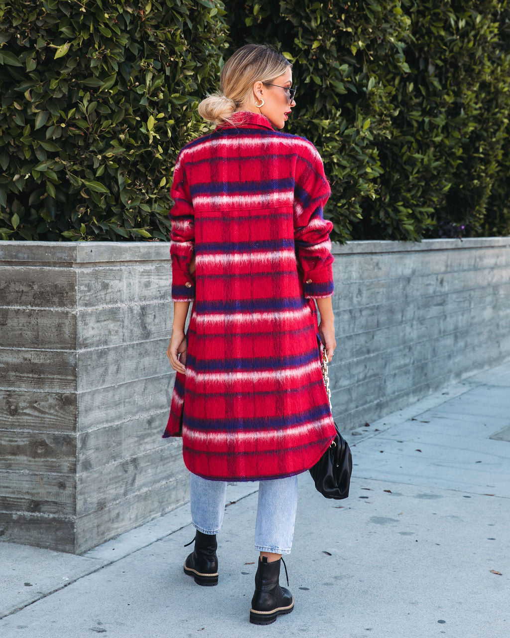 Breezy Septembers Pocketed Plaid Button Down Coat - FINAL SALE