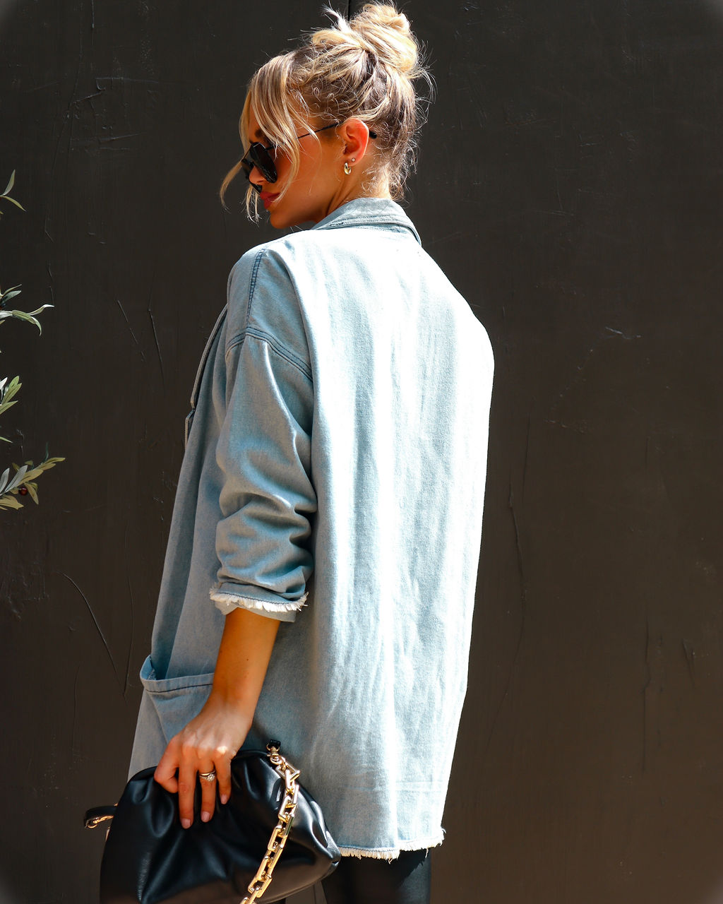 Dean Pocketed Frayed Lightweight Denim Jacket