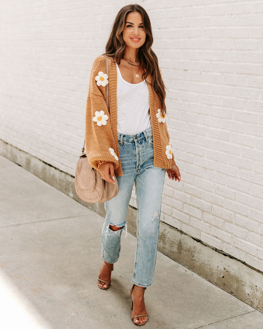 PREORDER - Fallen Daisy Oversized Knit Cardigan