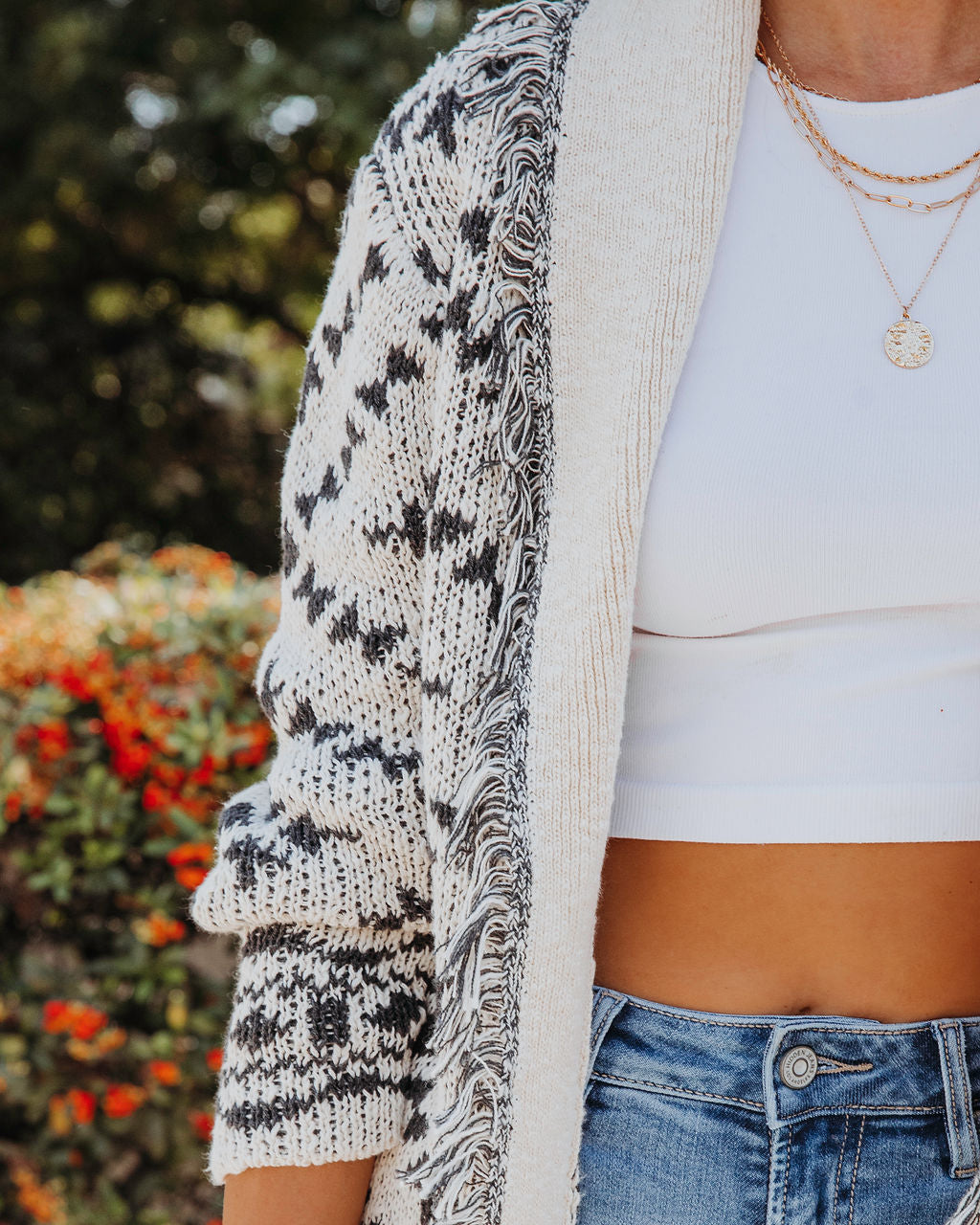 Oklahoma Printed Fringe Cardigan