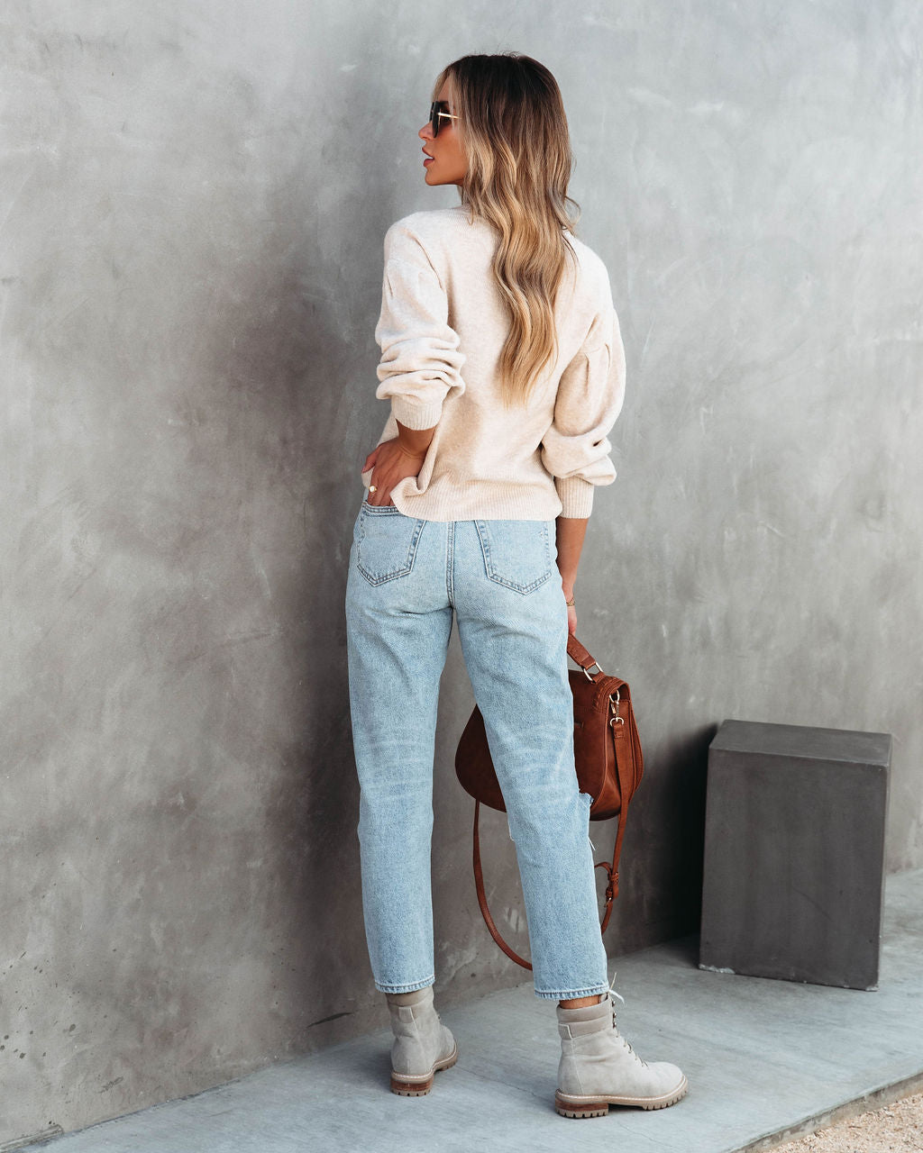 California Breeze Knit Pullover Sweater - Oatmeal