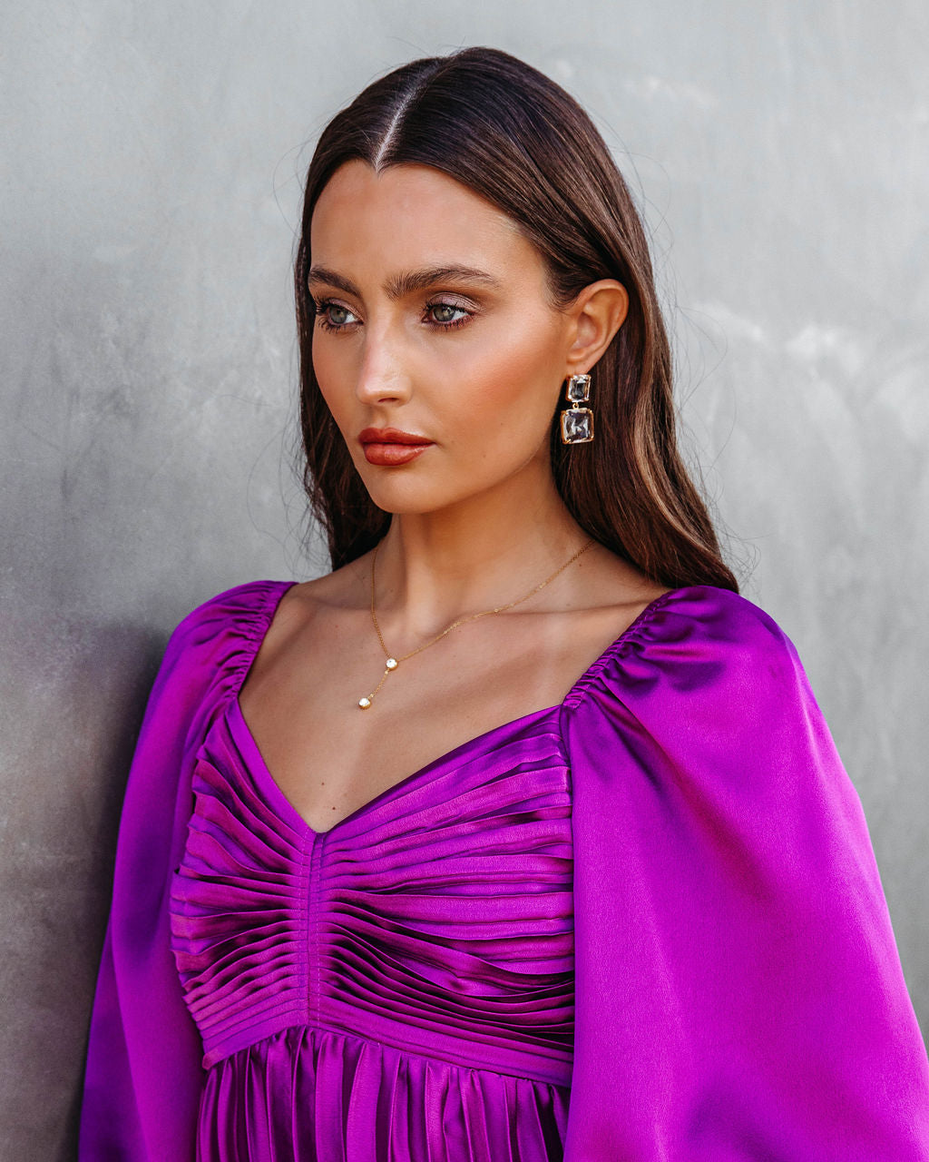 Glam Lifestyle Gem Drop Earrings - Clear