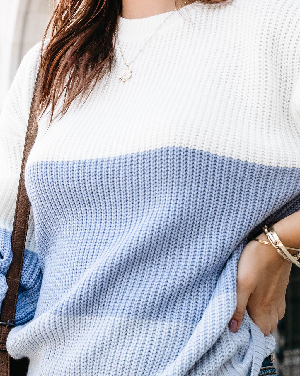 Novalee Knit Striped Colorblock Pullover Sweater